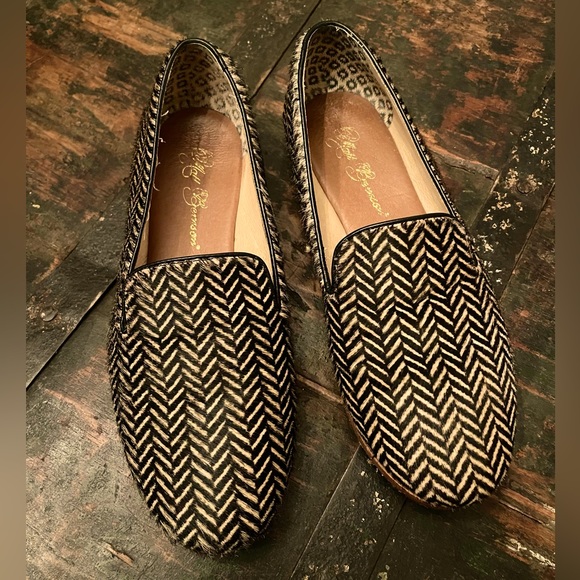 Matt Bernson Pony Hair Loafers Size 7 | Color: Black/Cream - Picture 1 of 13